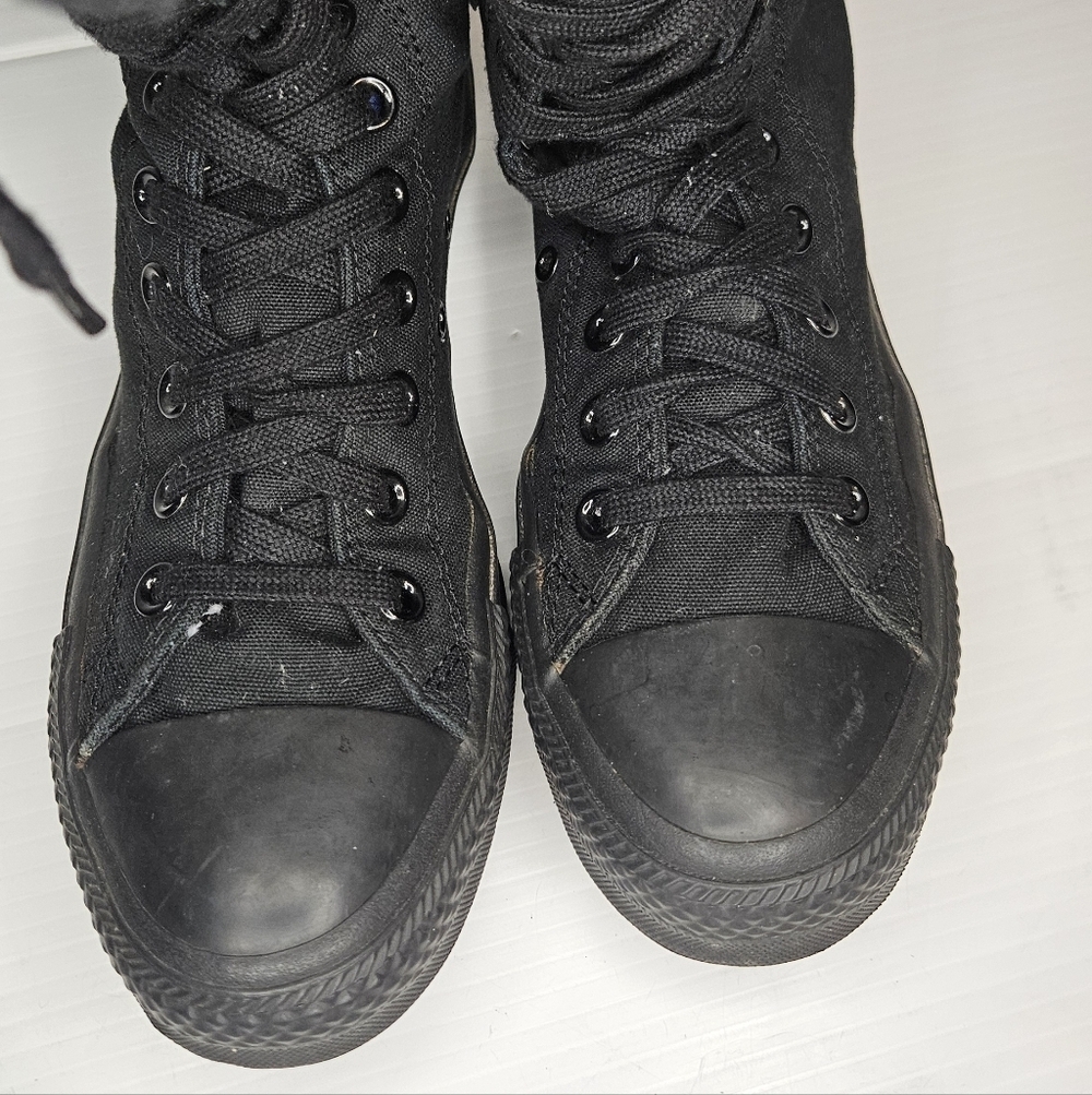 Y2K Black Knee-High Converse Sneakers Women’s Size 8 – Bold Red Laces, Retro Y2K - Picture 16 of 16